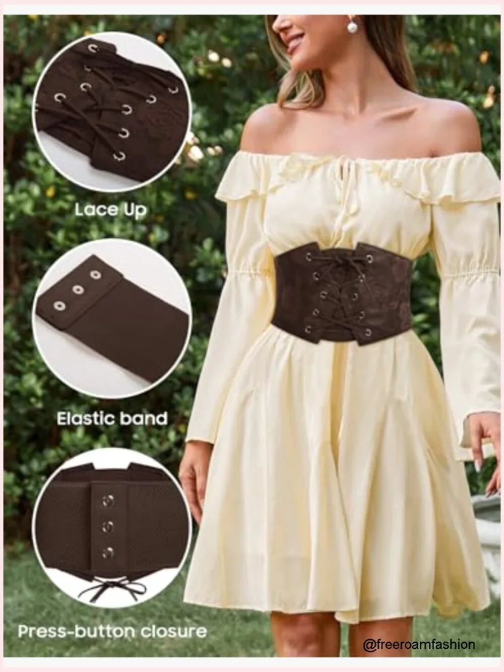Elastic Stretch Wide Band Waspie Corset Waist Belt Renaissance